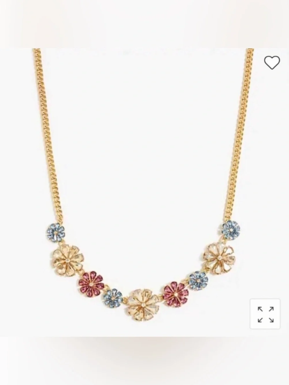 J. Crew Gold Floral Statement Necklace